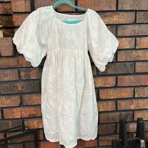 Nordstrom Kids puff sleeve dress white, size 6